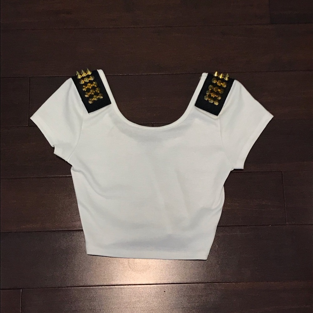 Gold Spiked Crop Top